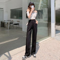 Women's High Waist Ice Silk Suit Wide Leg Pants - Touches