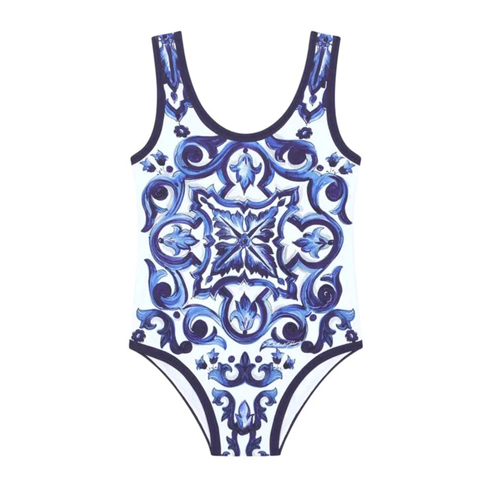 women swimwear Vintage Print One Piece Brazilian Swimsuit Set - Touches