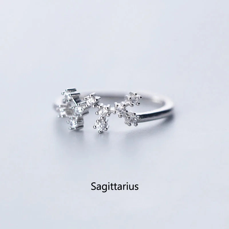 Zodiac Sign Finger Rings Fashion Women