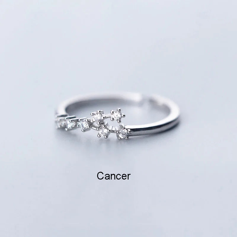 Zodiac Sign Finger Rings Fashion Women