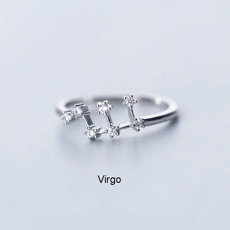 Zodiac Sign Finger Rings Fashion Women