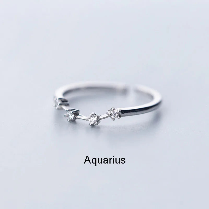 Zodiac Sign Finger Rings Fashion Women