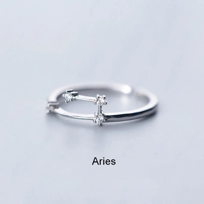 Zodiac Sign Finger Rings Fashion Women