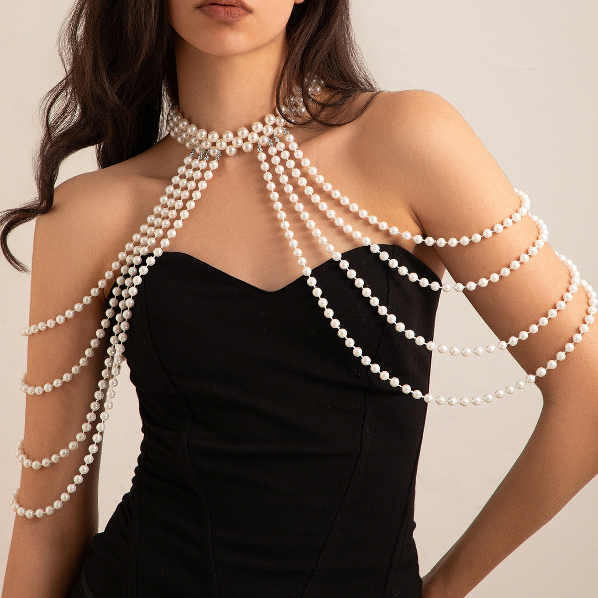 Body Chains Elegant Multi-layer Tassel Imitation Pearl Shoulder Chain Women's