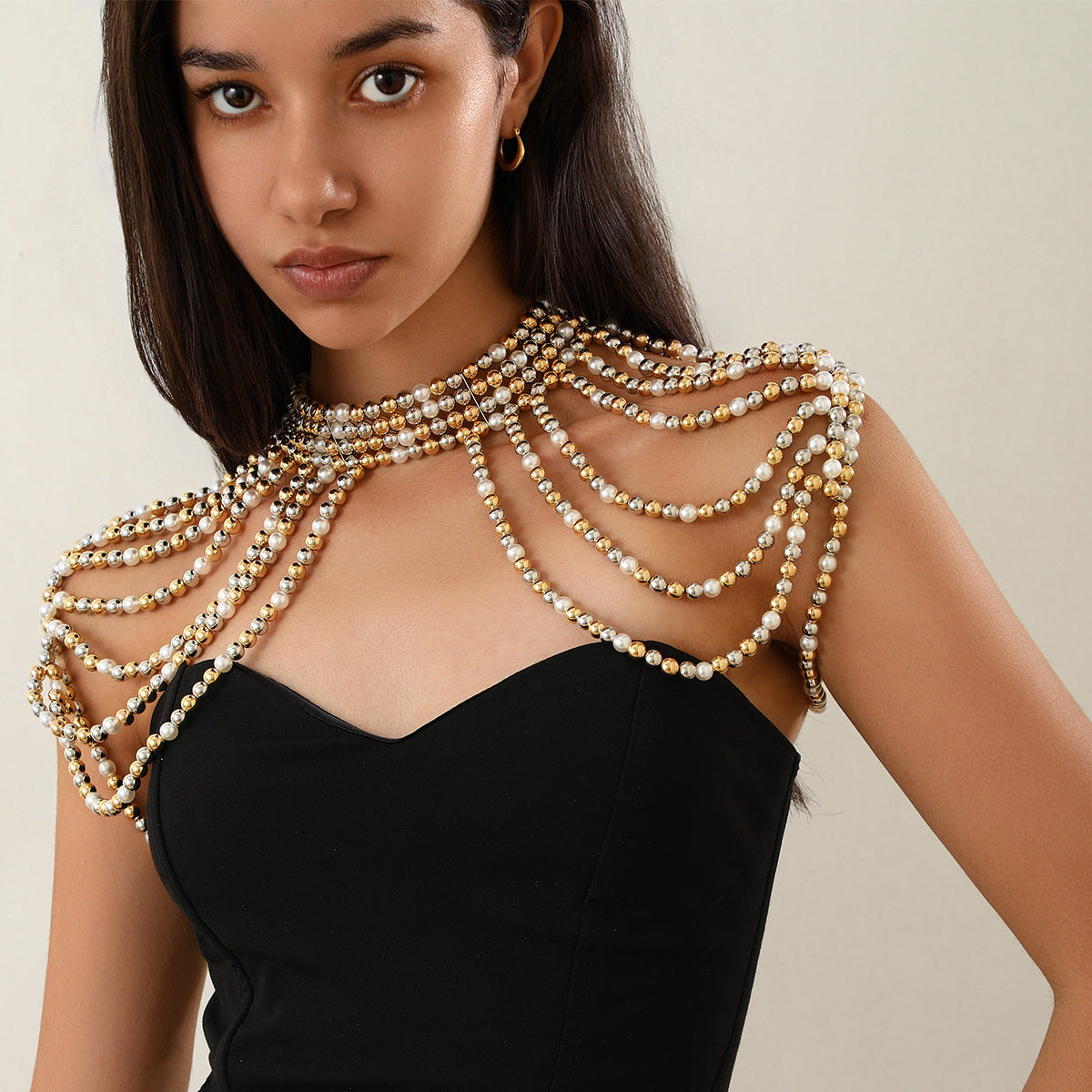 Body Chains Elegant Multi-layer Tassel Imitation Pearl Shoulder Chain Women's