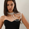 Body Chains Elegant Multi-layer Tassel Imitation Pearl Shoulder Chain Women's