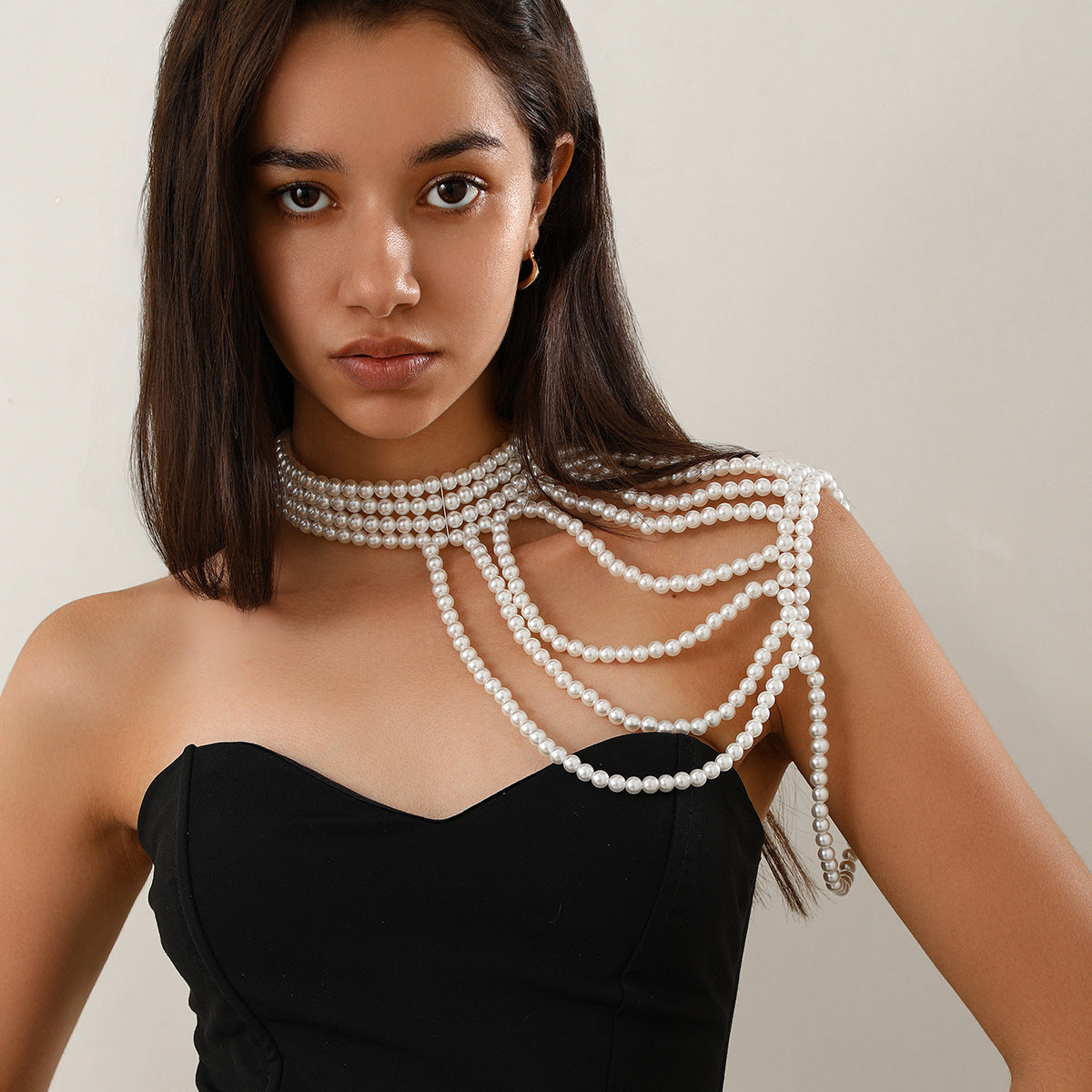 Body Chains Elegant Multi-layer Tassel Imitation Pearl Shoulder Chain Women's