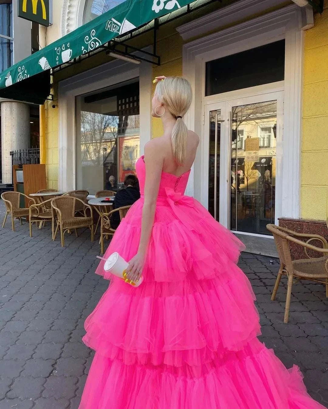 Elegant Tiered Ruffles Tulle Evening Dresses - Touches