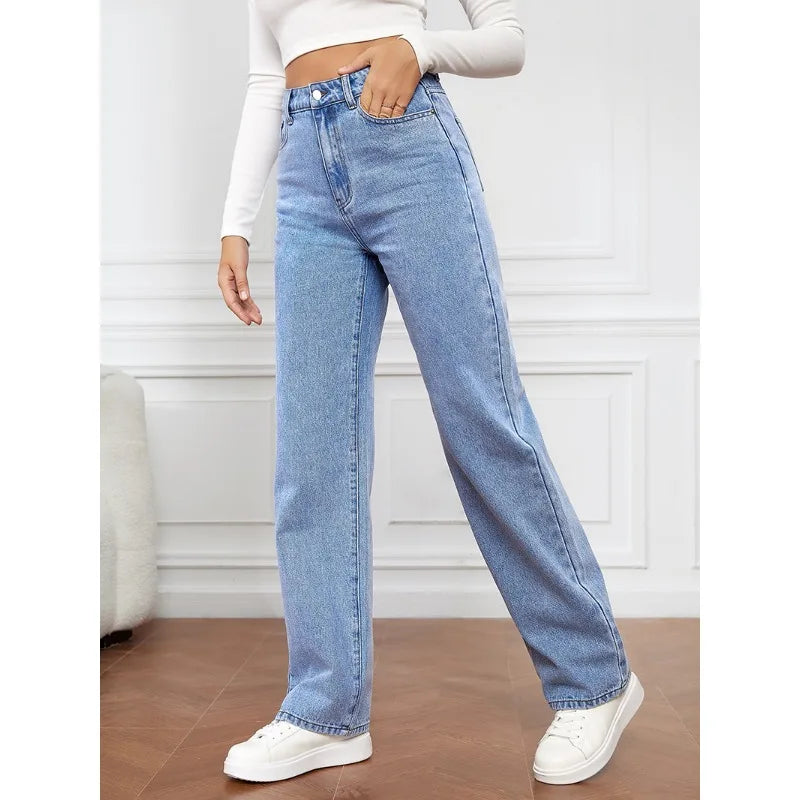 Straight-Leg Denim Trousers Straight Jeans - Touches