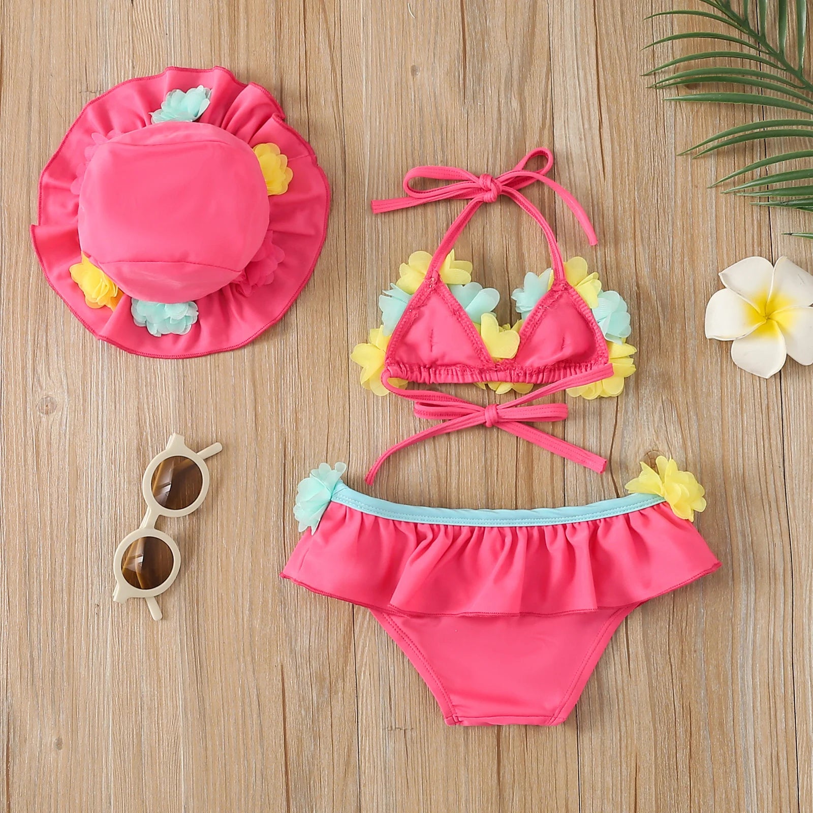 Infant Baby Girls Three-piece Swimming Suit - Touches