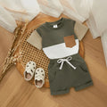 Baby Boys Clothes Set Short Sleeve T-shirt + Elastic Waist Shorts 2PCS Kids Outfits - Touches