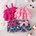 Baby Clothes Set 6Months - 3Years old Sleeveless Croptop and Cartoon Flamingo Shorts - Touches