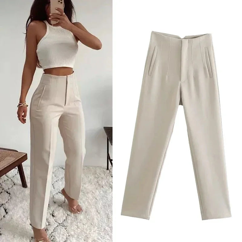 Office Wear High waist Pants for Women Formal Pants - Touches