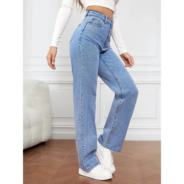 Straight-Leg Denim Trousers Straight Jeans - Touches