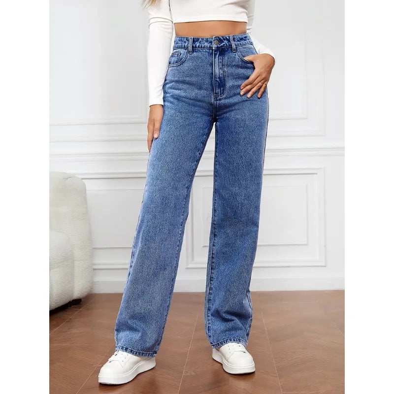 Straight-Leg Denim Trousers Straight Jeans - Touches