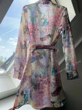 MULTICOLORED FLORAL PRINT WOMEN  summer DRESS - Touches