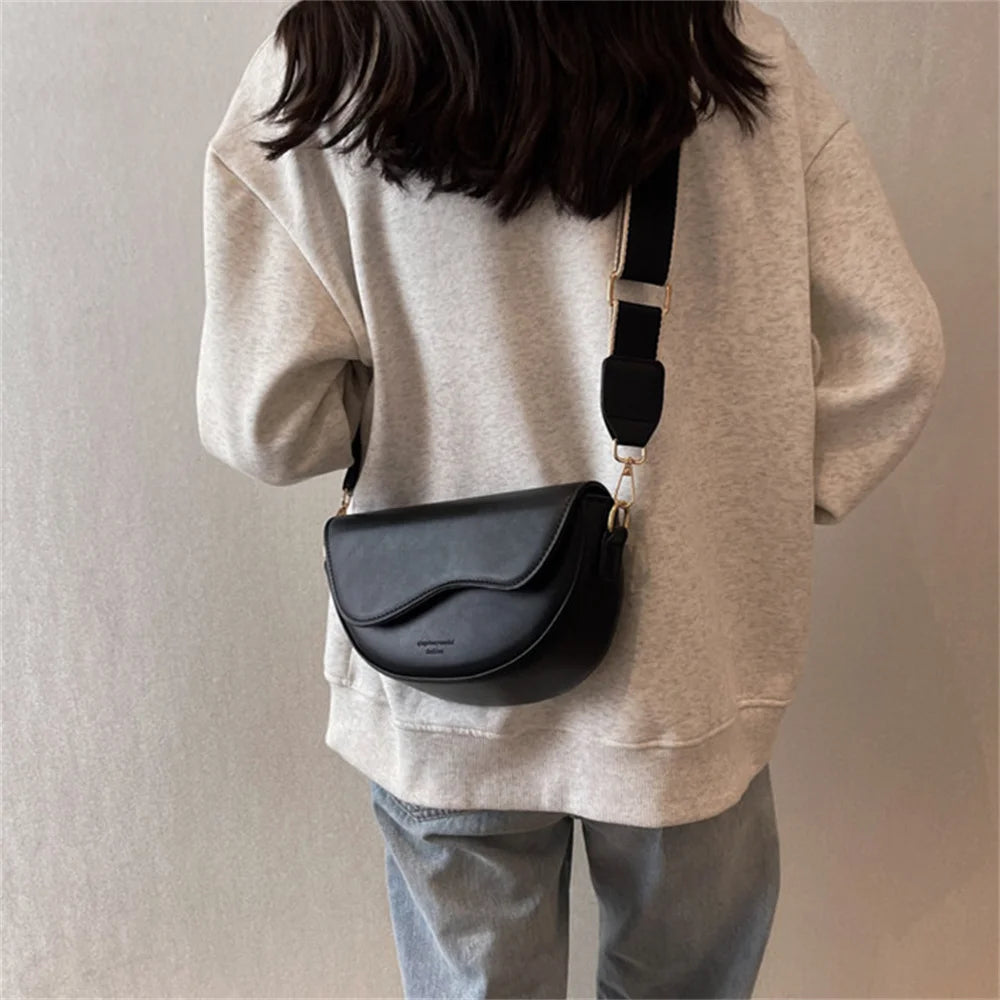 women bag  Square Bag Women's Shoulder Bag Wide Shoulder Strap - Touches