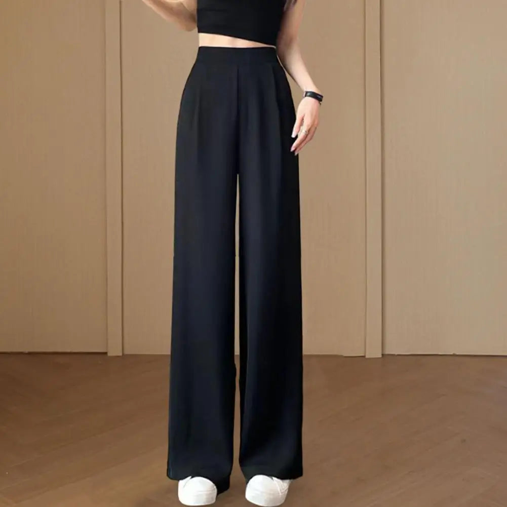 Women Wide Leg Pants with Pockets High Waist - Touches