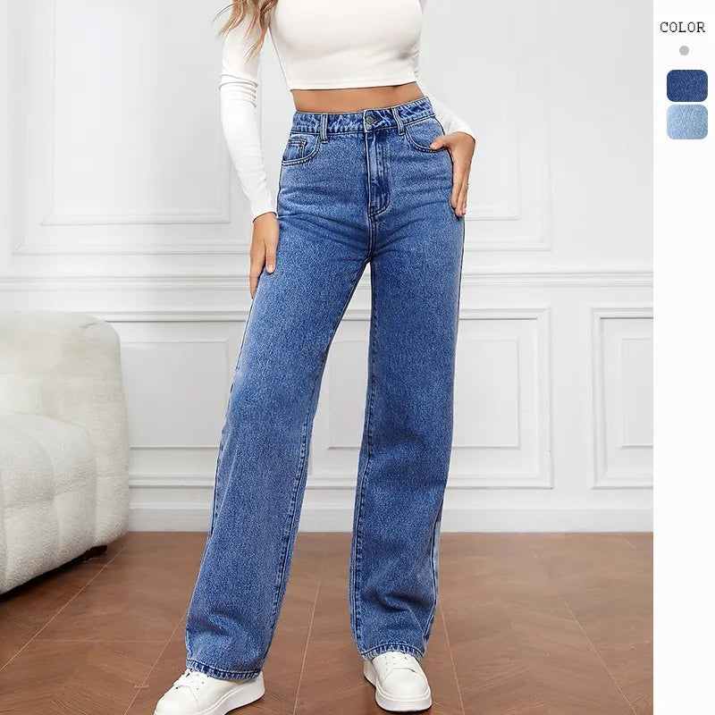 Straight-Leg Denim Trousers Straight Jeans - Touches