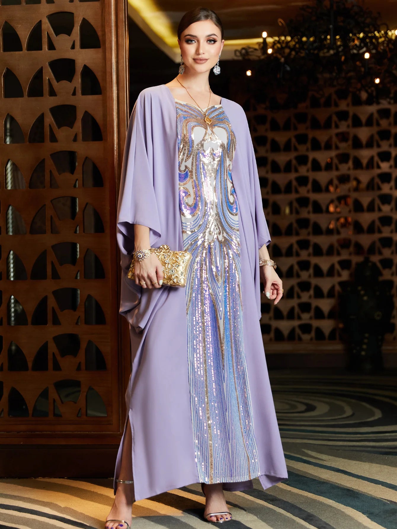 Women Ramadan & Eid Mubarak Kaftan Abaya - Touches