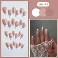 fake nails 24PCS/1 BOX  White Almond French Nails - Touches