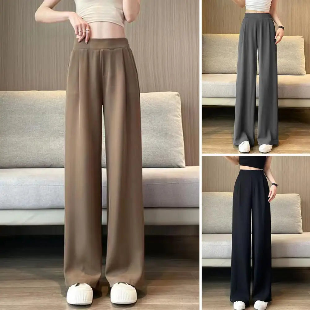 Women Wide Leg Pants with Pockets High Waist - Touches