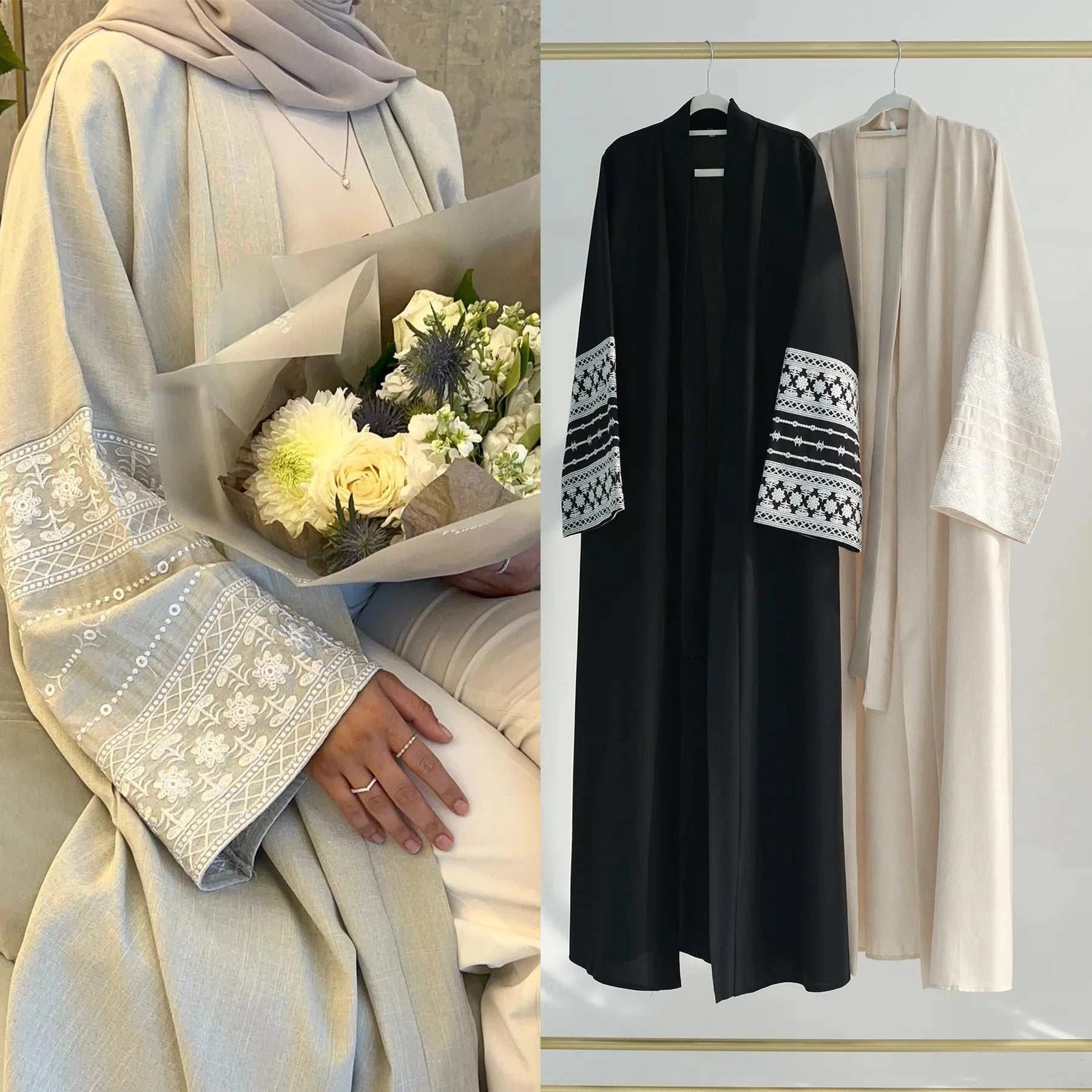 Embroidery Kimono Abaya