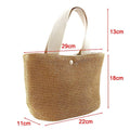 Elegant Ladies Straw Woven Handbag Women Holiday Beach Casual Tote Top-Handle Bags Fashion Retro Shoulder Bags - Touches