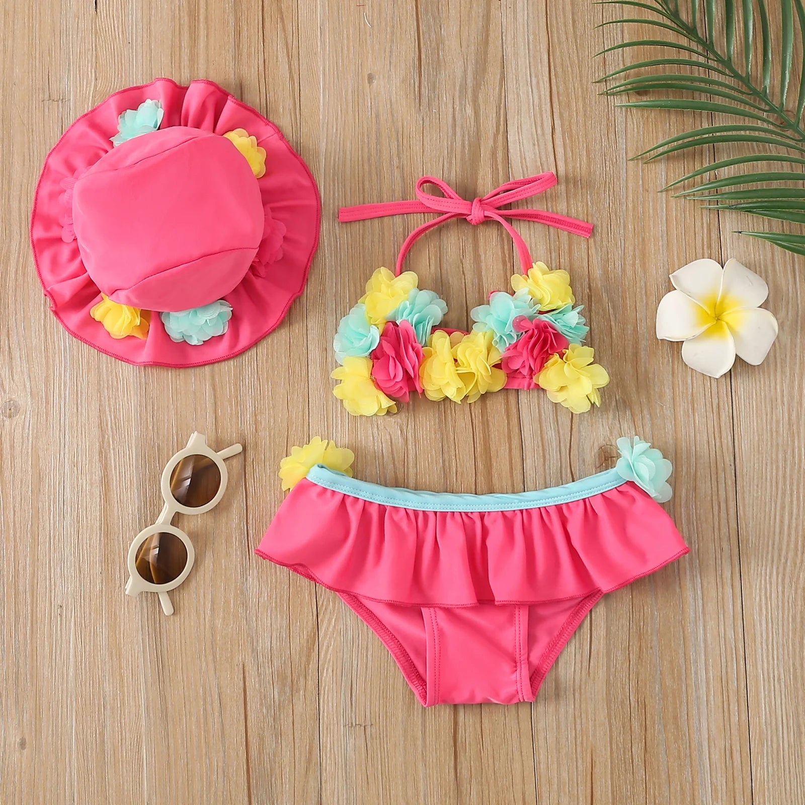 Infant Baby Girls Three-piece Swimming Suit - Touches