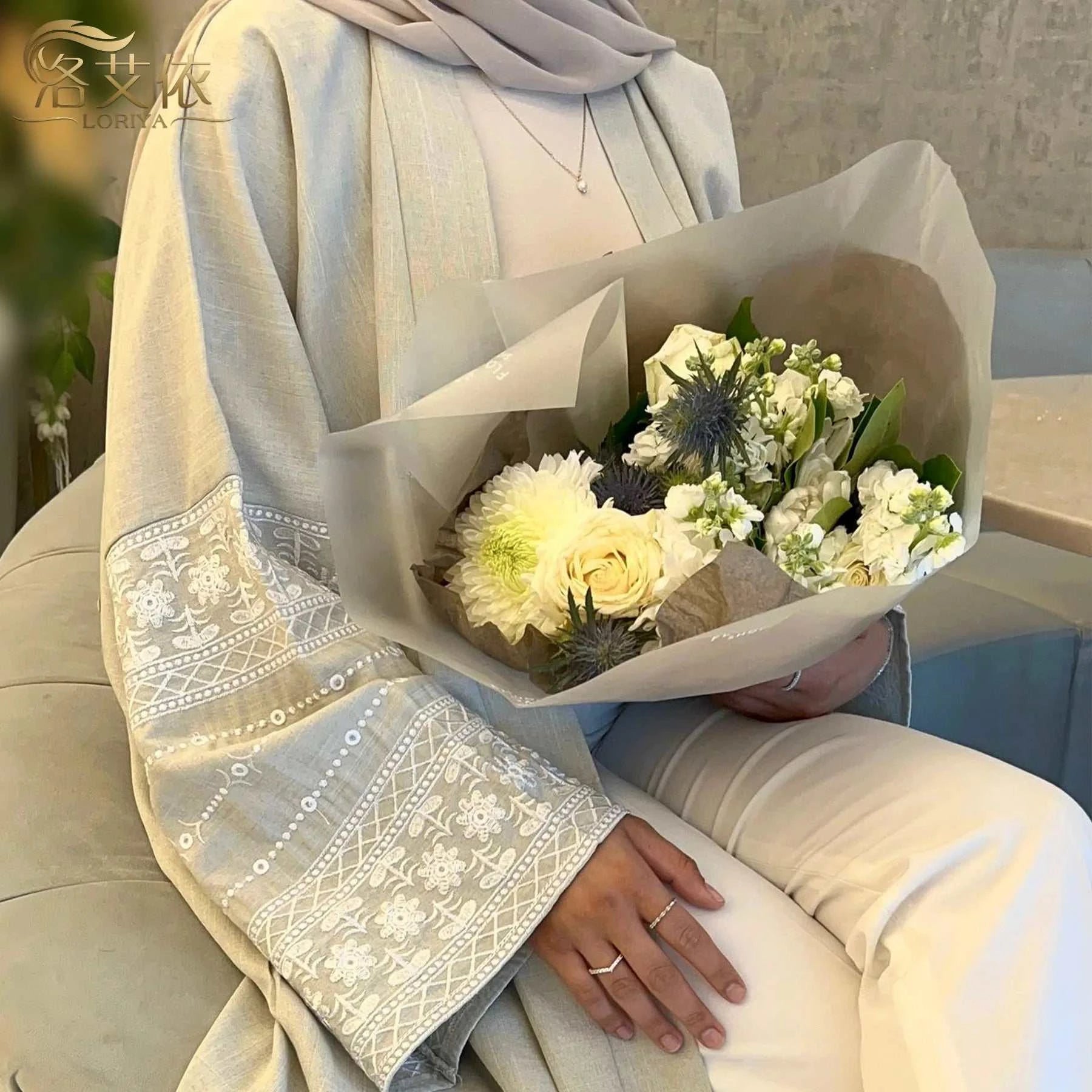 Embroidery Kimono Abaya