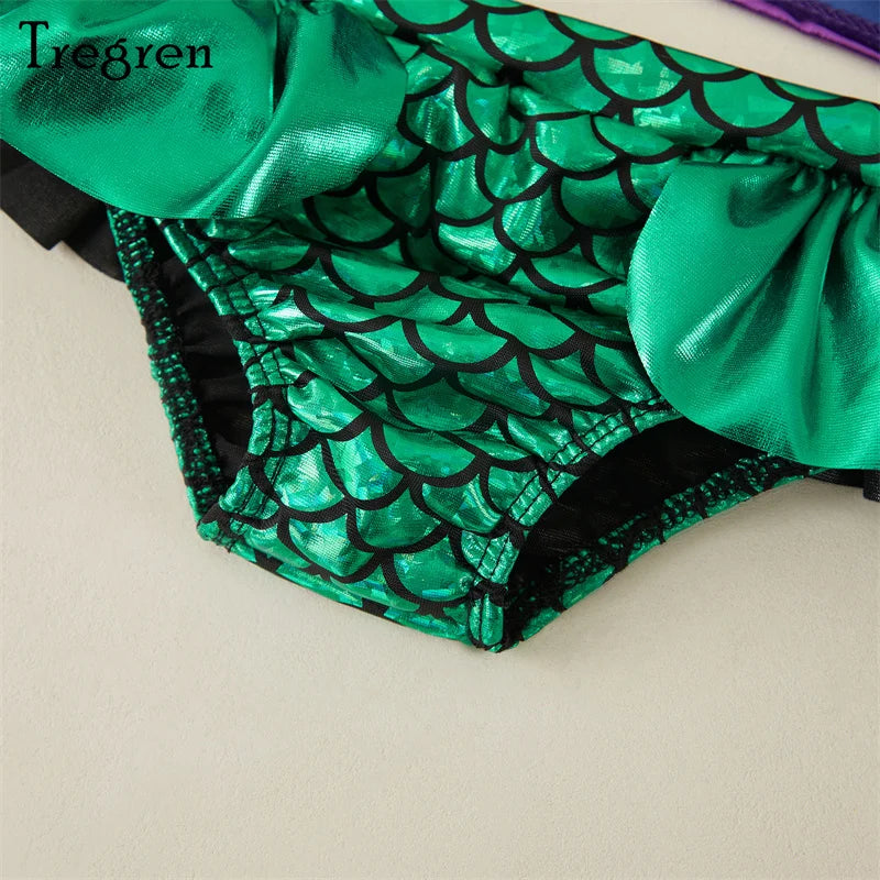 Tregren Toddler Kids Girl Mermaid Bikinis Set Summer Beachwear - Touches