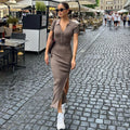 Women Fashion Elegant Casual Knit Slim Long Dress - Touches