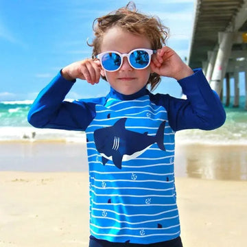 kids swimwear Big Boys  Swimwear Swimsuit Set Tops+Pants NoCap 2Pcs Children Training Suit - Touches