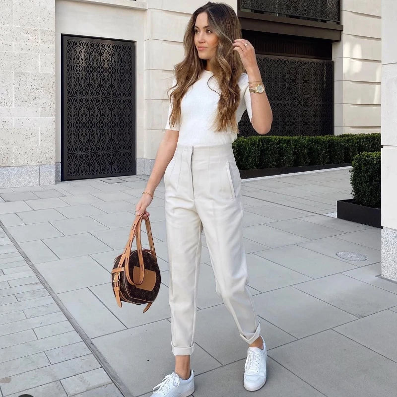 Office Wear High waist Pants for Women Formal Pants - Touches