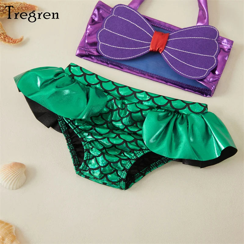 Tregren Toddler Kids Girl Mermaid Bikinis Set Summer Beachwear - Touches