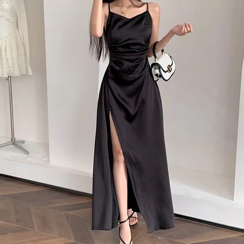 Swing Collar Sleeveless  Dress - Touches elegant black dress