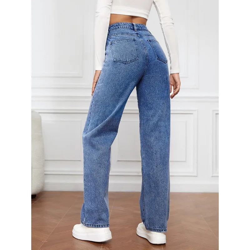 Straight-Leg Denim Trousers Straight Jeans - Touches