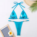 Bikini sets Sexy Metallic Halter Bikinis Set summer beachwear swimsuit 41549050019910|41549050118214|41549050150982