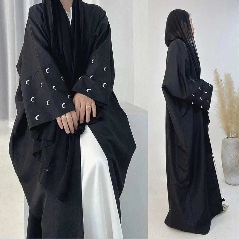 Embroidery Abaya V-neck