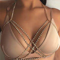 Body Chains Simple Cross Laminated Body Chains Rhinestone