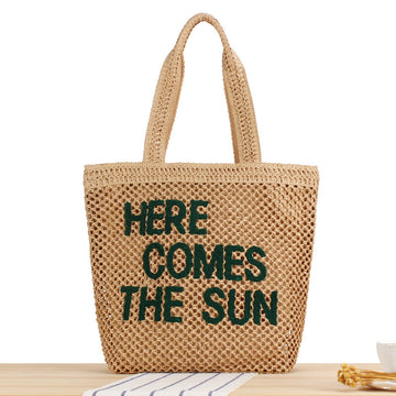 Large Capacity Business Commute Shoulder Minority All-match Straw Bag